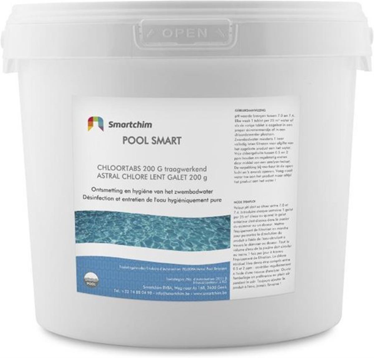 Pool Smart traagwerkende chloortabletten (200gr) - 5kg